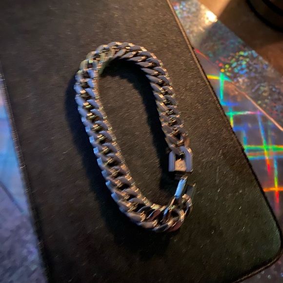 8” SOLID STEEL CURB BRACELET HEAVY DUTY NEW !! - Picture 4 of 5